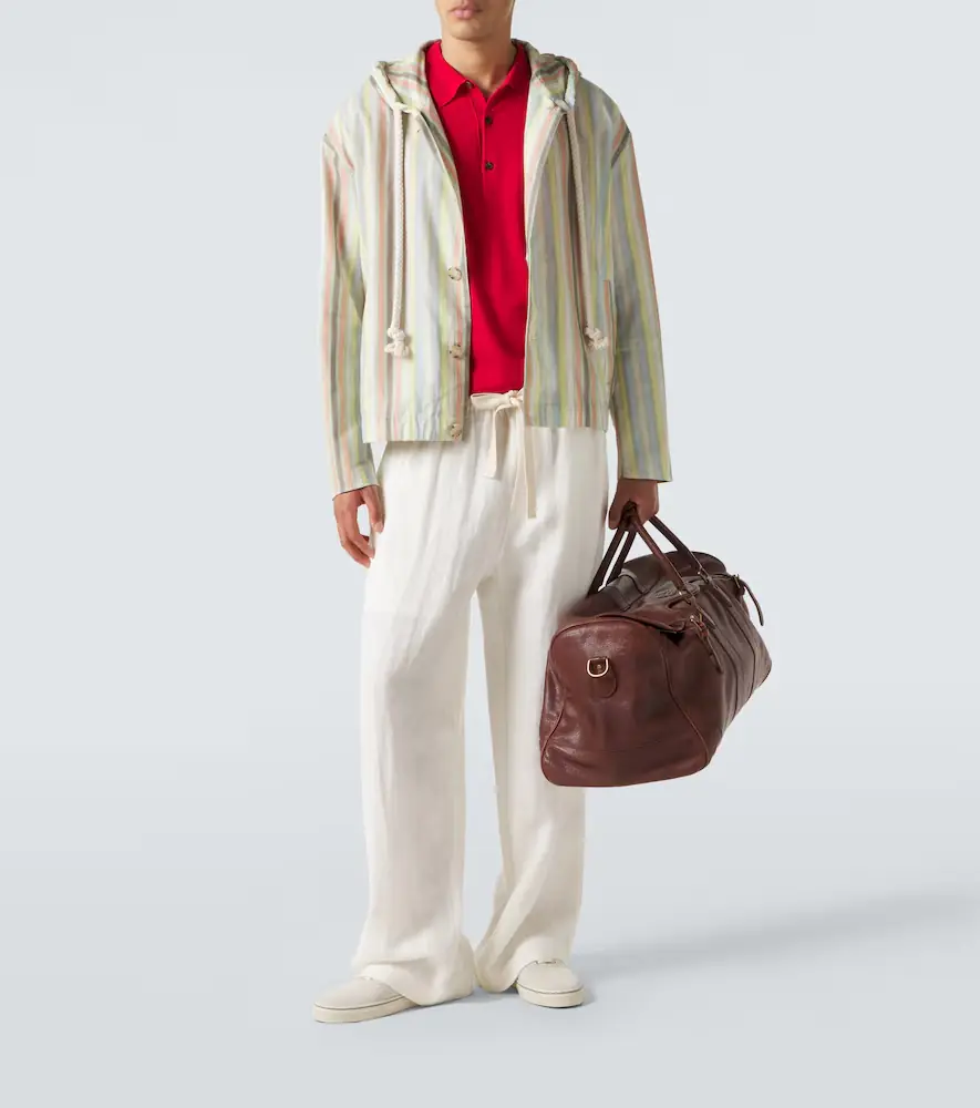 Commas Striped hooded hemp and cotton jacket | Thumbnail 2