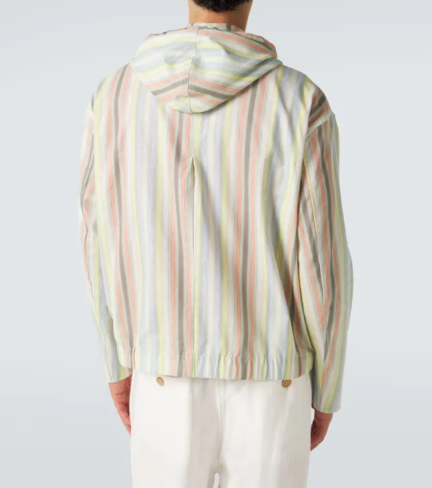 Commas Striped hooded hemp and cotton jacket | Thumbnail 3