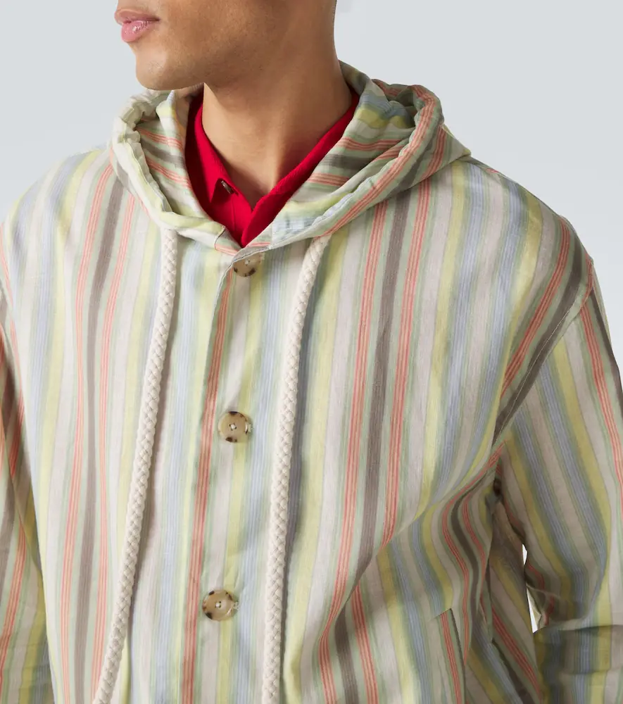Commas Striped hooded hemp and cotton jacket | Thumbnail 5