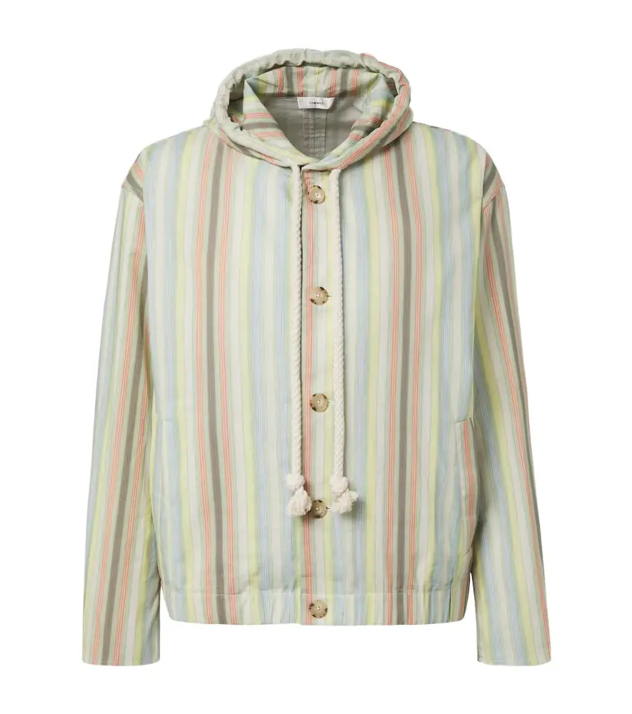 Commas Striped hooded hemp and cotton jacket | Image 1 Commas Striped hooded hemp and cotton jacket | Image 1