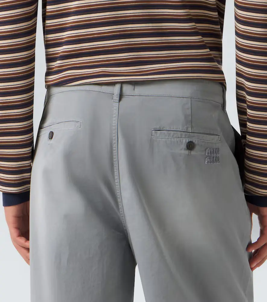 Miu Miu Cotton twill wide-leg pants | Thumbnail 6 Miu Miu Cotton twill wide-leg pants | Thumbnail 6