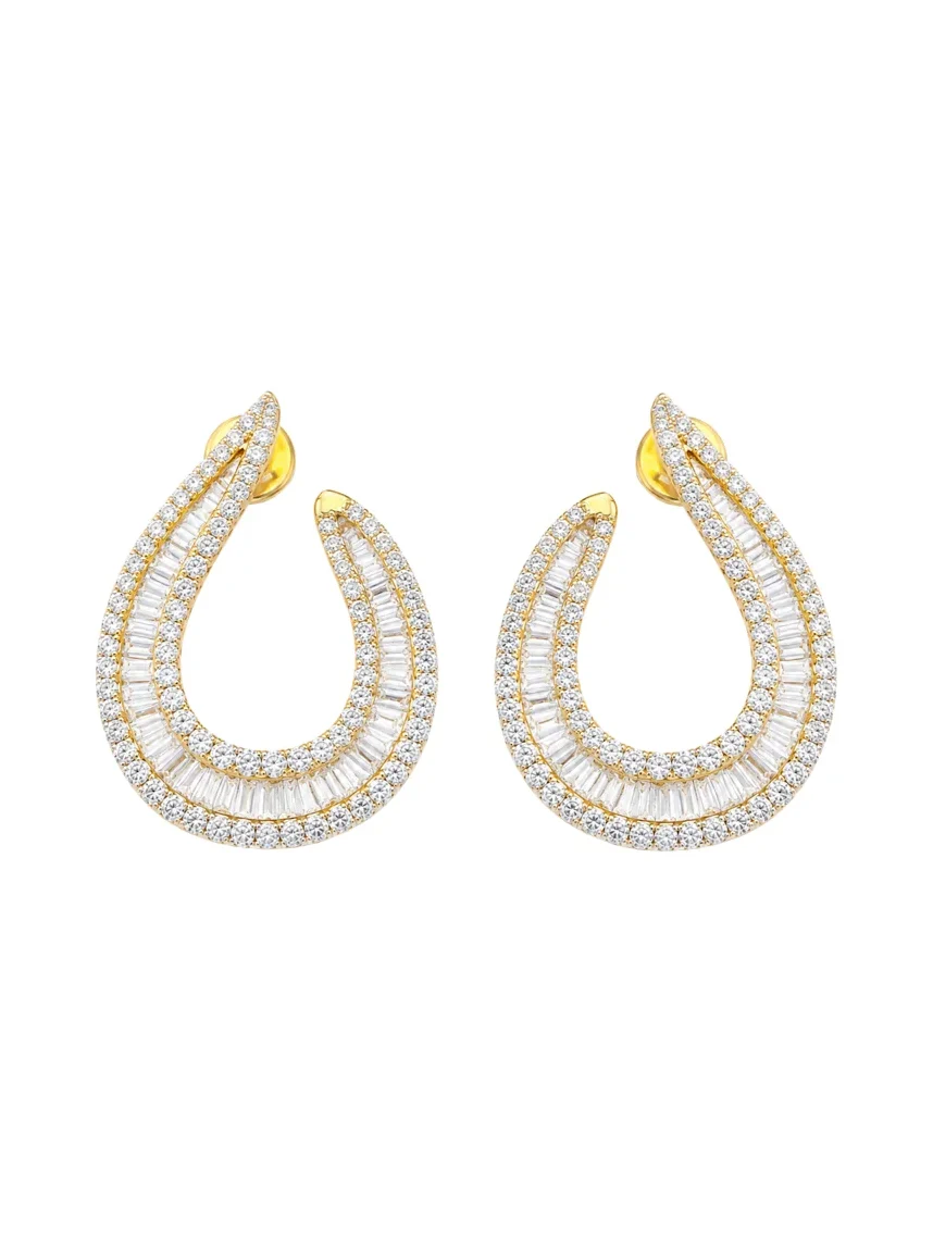 3.80ct Diamond 14K Gold Statement Earrings 3.80ct Diamond 14K Gold Statement Earrings