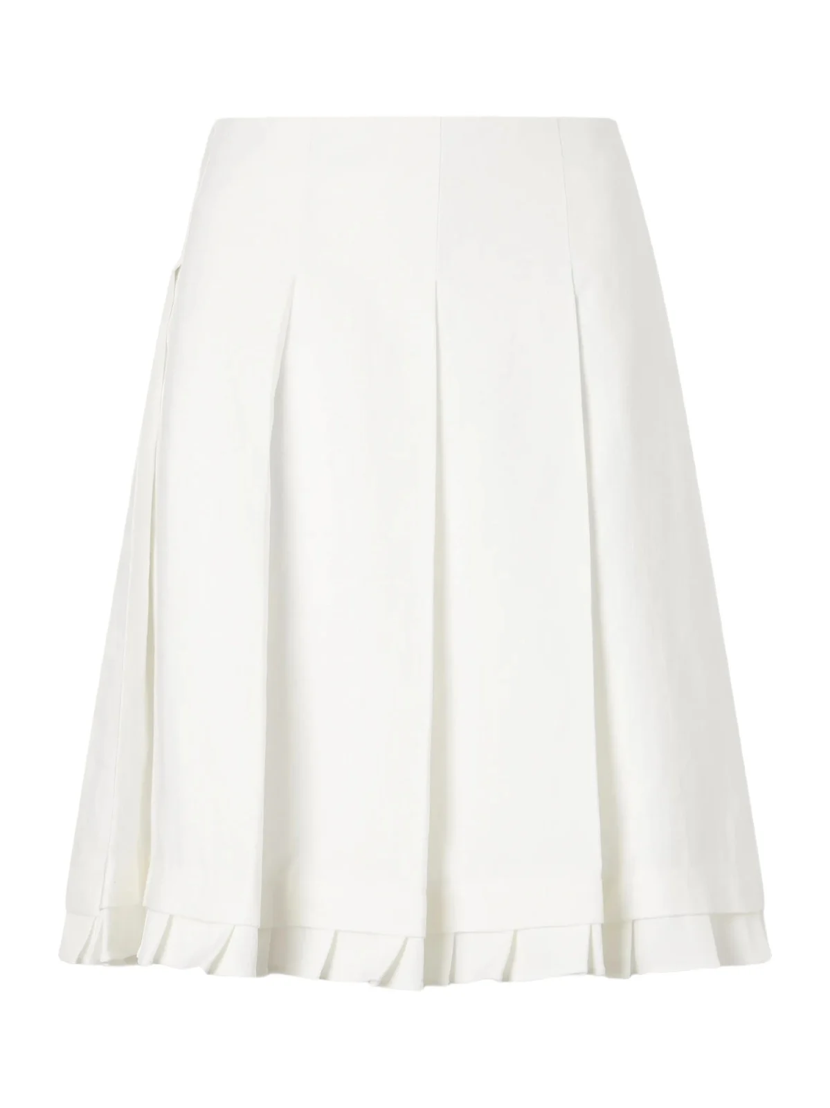 Pleated Linen Midi Skirt