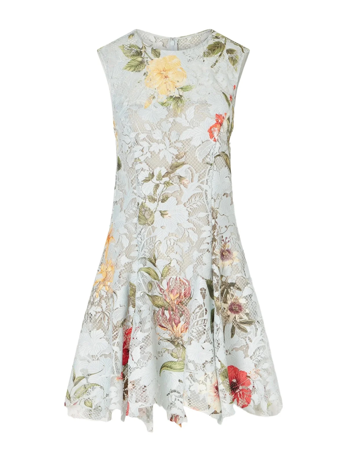 Floral-print Lace Mini Dress Floral-print Lace Mini Dress