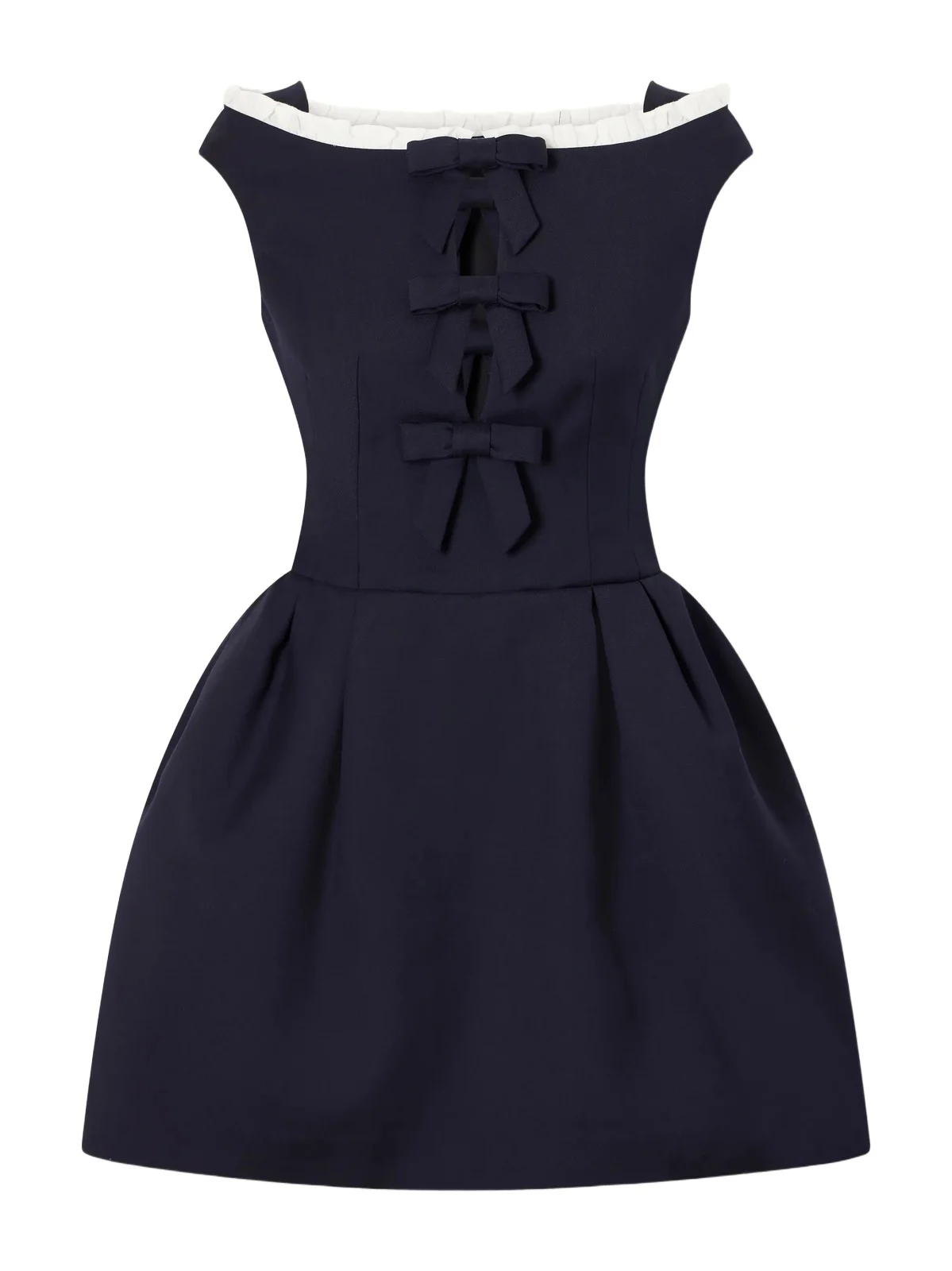 Bow Cut-out Sleeveless Wool Mini Dress Bow Cut-out Sleeveless Wool Mini Dress