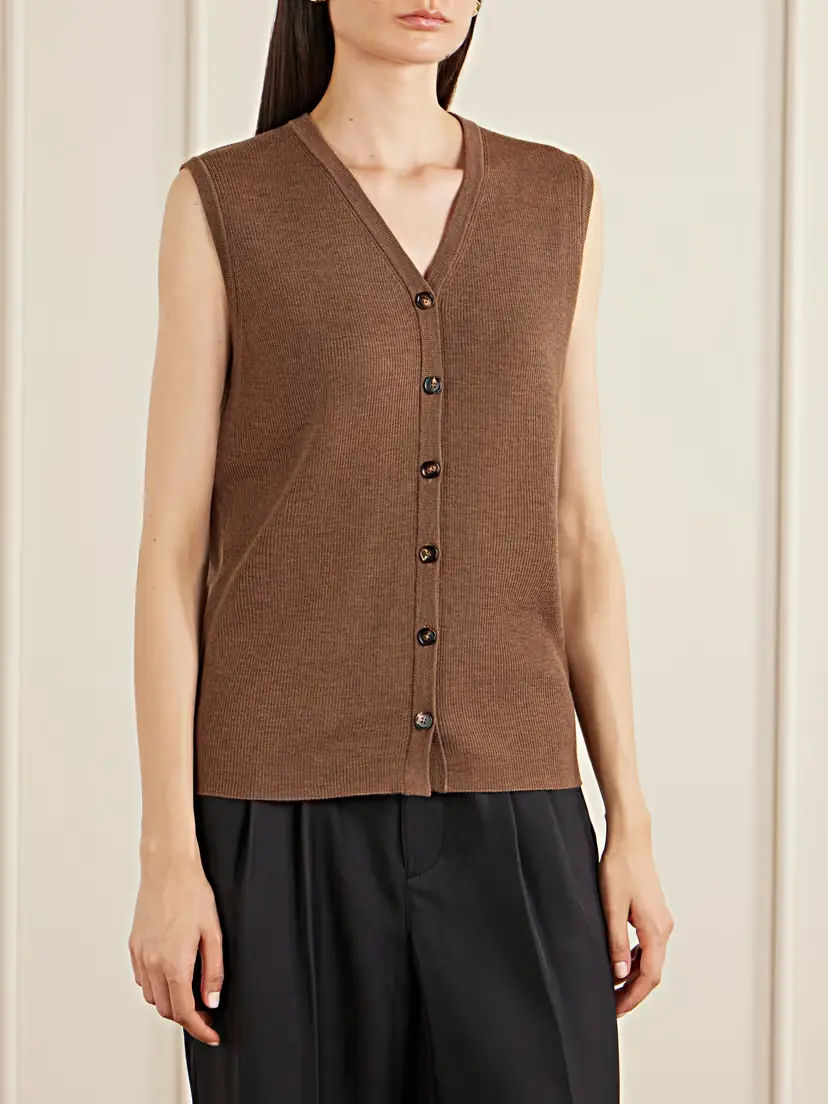 Veronica de Piante Alice Merino Wool Cardigan Vest | Thumbnail 3