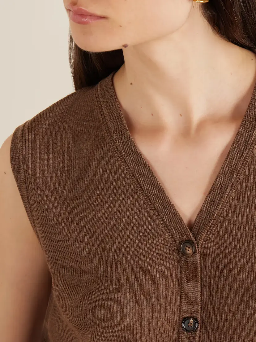 Veronica de Piante Alice Merino Wool Cardigan Vest | Thumbnail 5