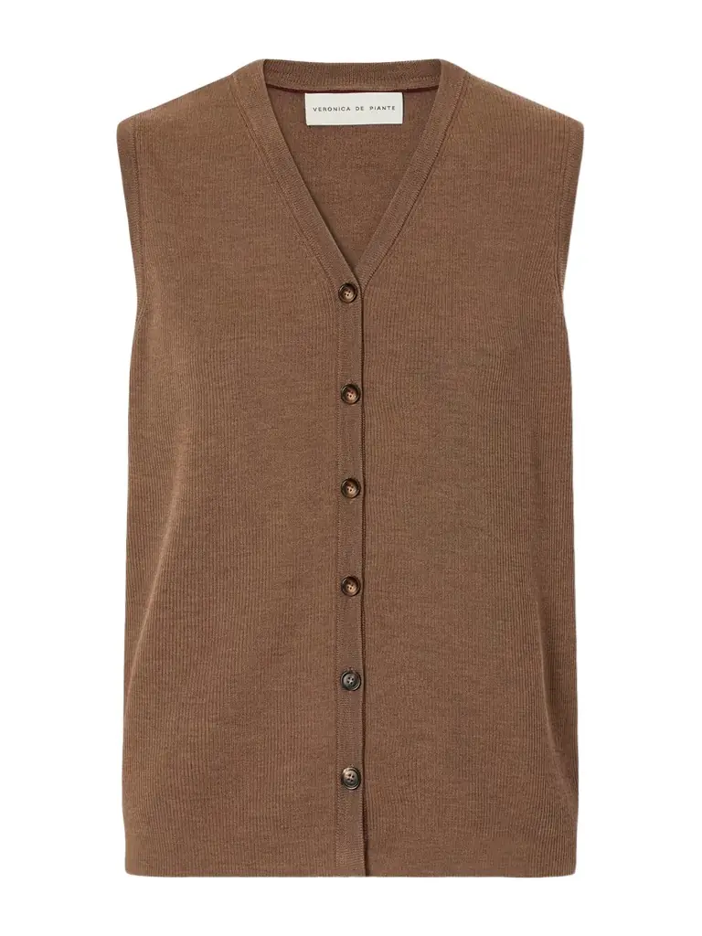 Veronica de Piante Alice Merino Wool Cardigan Vest