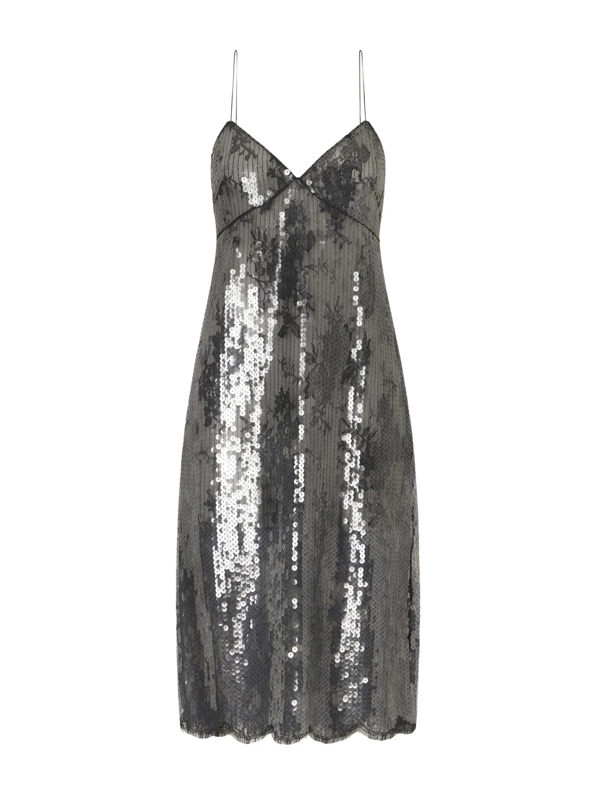Veronica de Piante Aya Lace-trimmed Sequin Midi Dress