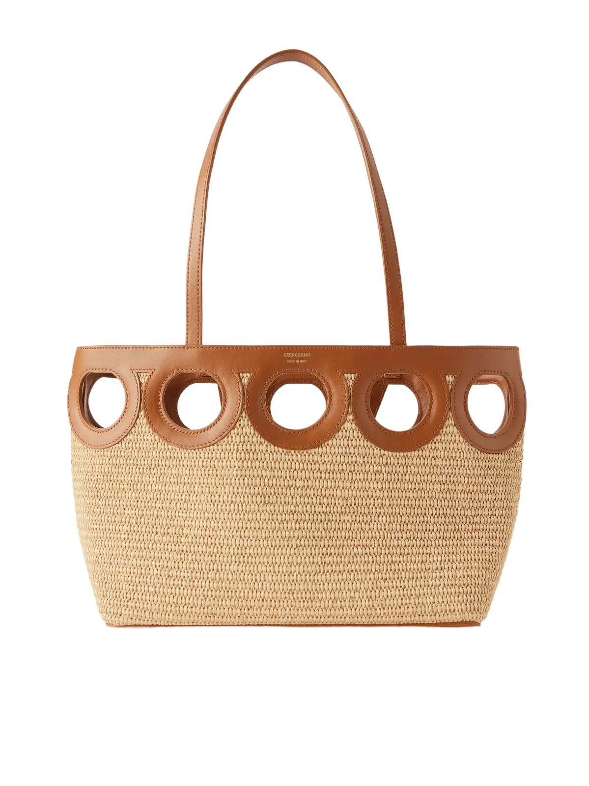 Tt Gancio Small Leather-trimmed Raffia Tote Bag Tt Gancio Small Leather-trimmed Raffia Tote Bag