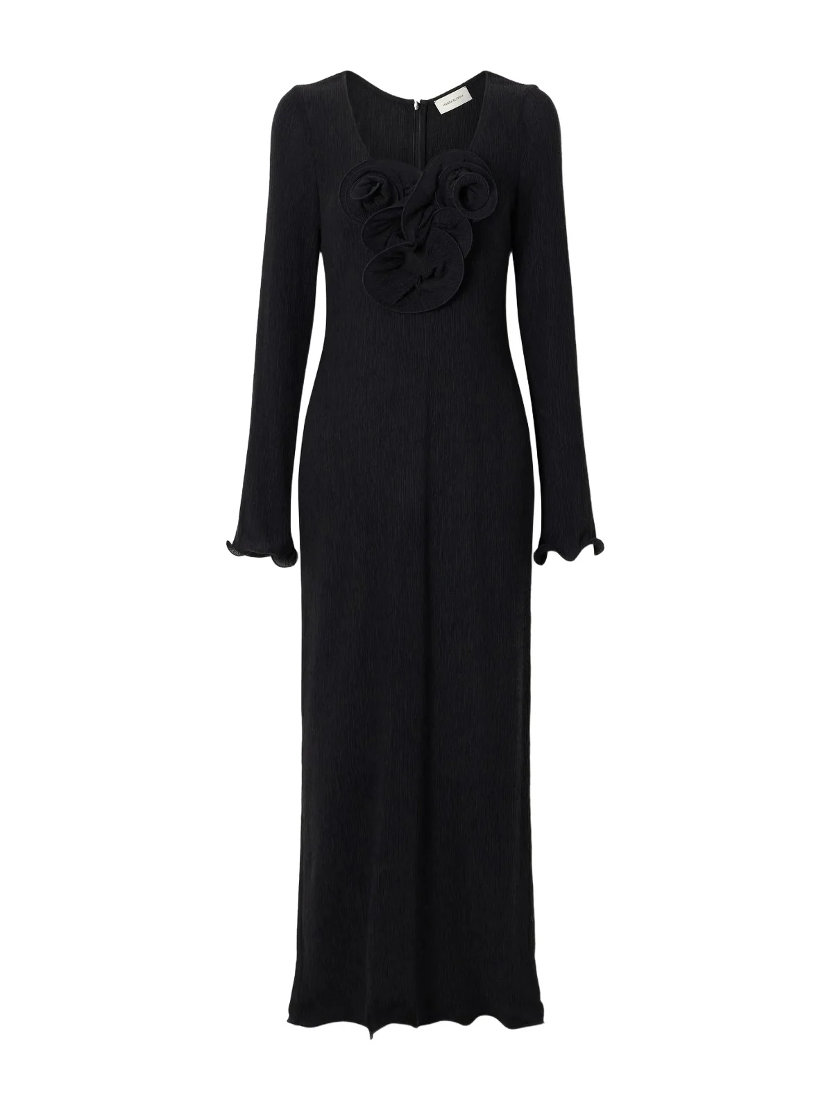 Gathered Satin Maxi Dress