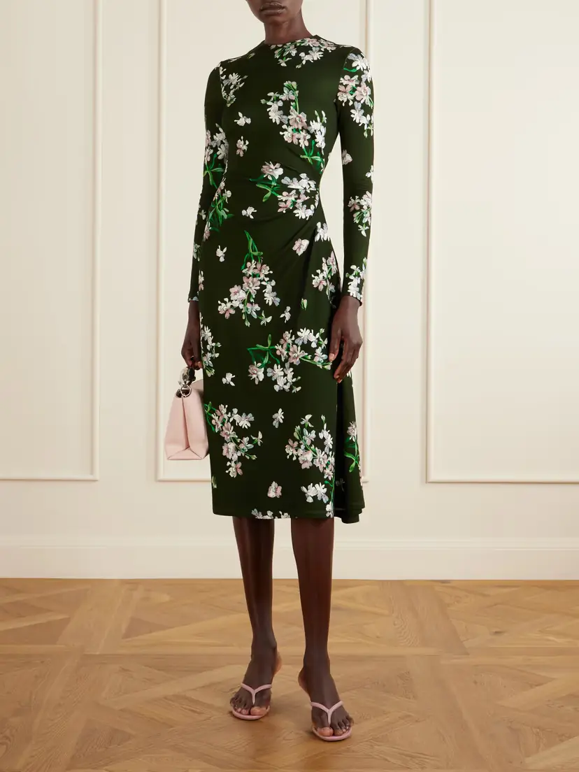 Erdem Gathered Floral-print Jersey Midi Dress | Thumbnail 2 Erdem Gathered Floral-print Jersey Midi Dress | Thumbnail 2