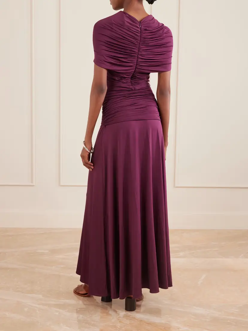 Self-Portrait Gathered Jersey Maxi Dress | Thumbnail 3