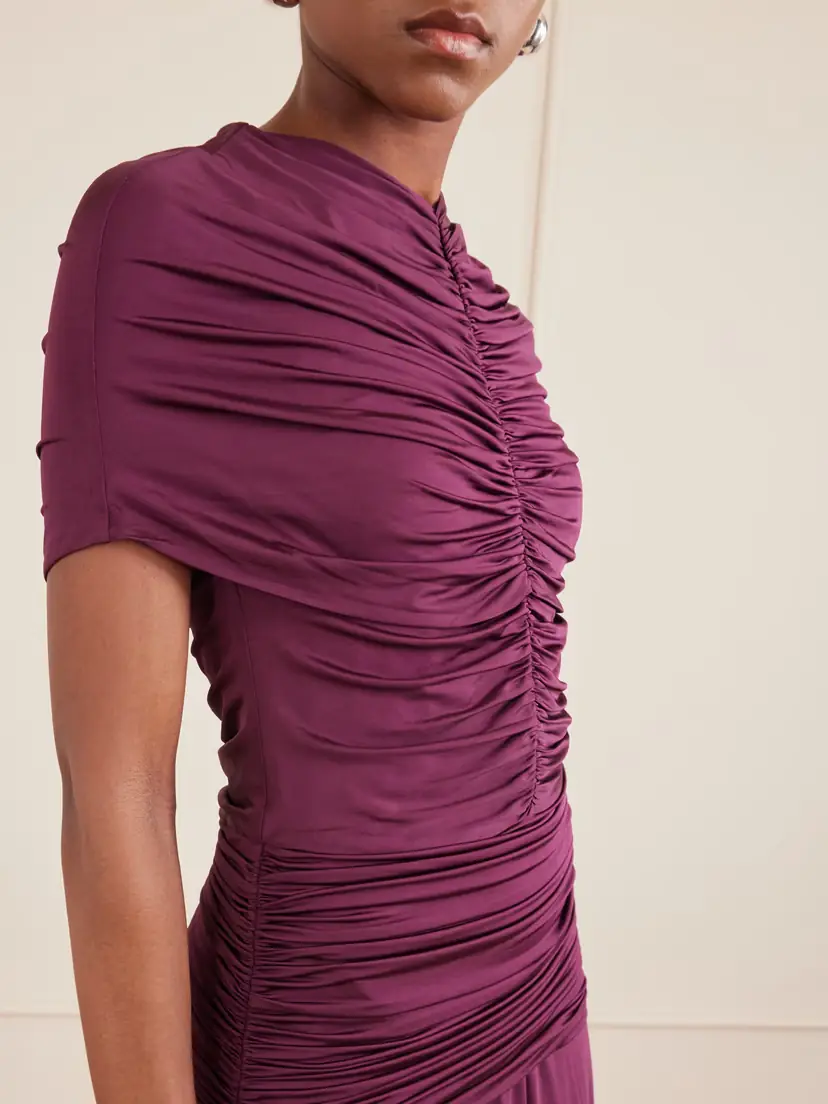 Self-Portrait Gathered Jersey Maxi Dress | Thumbnail 4