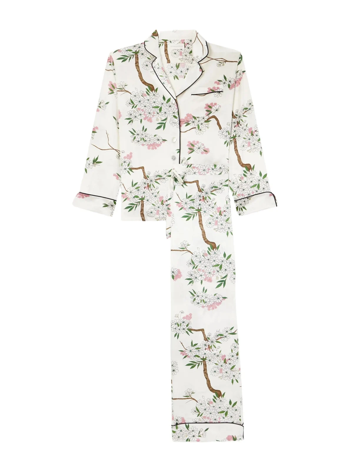 Lila Floral-print Silk-satin Pajama Set Lila Floral-print Silk-satin Pajama Set