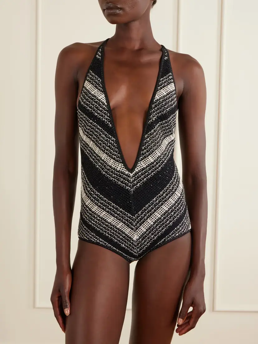 Missoni Striped Metallic Crochet-knit One-piece | Thumbnail 2 Missoni Striped Metallic Crochet-knit One-piece | Thumbnail 2