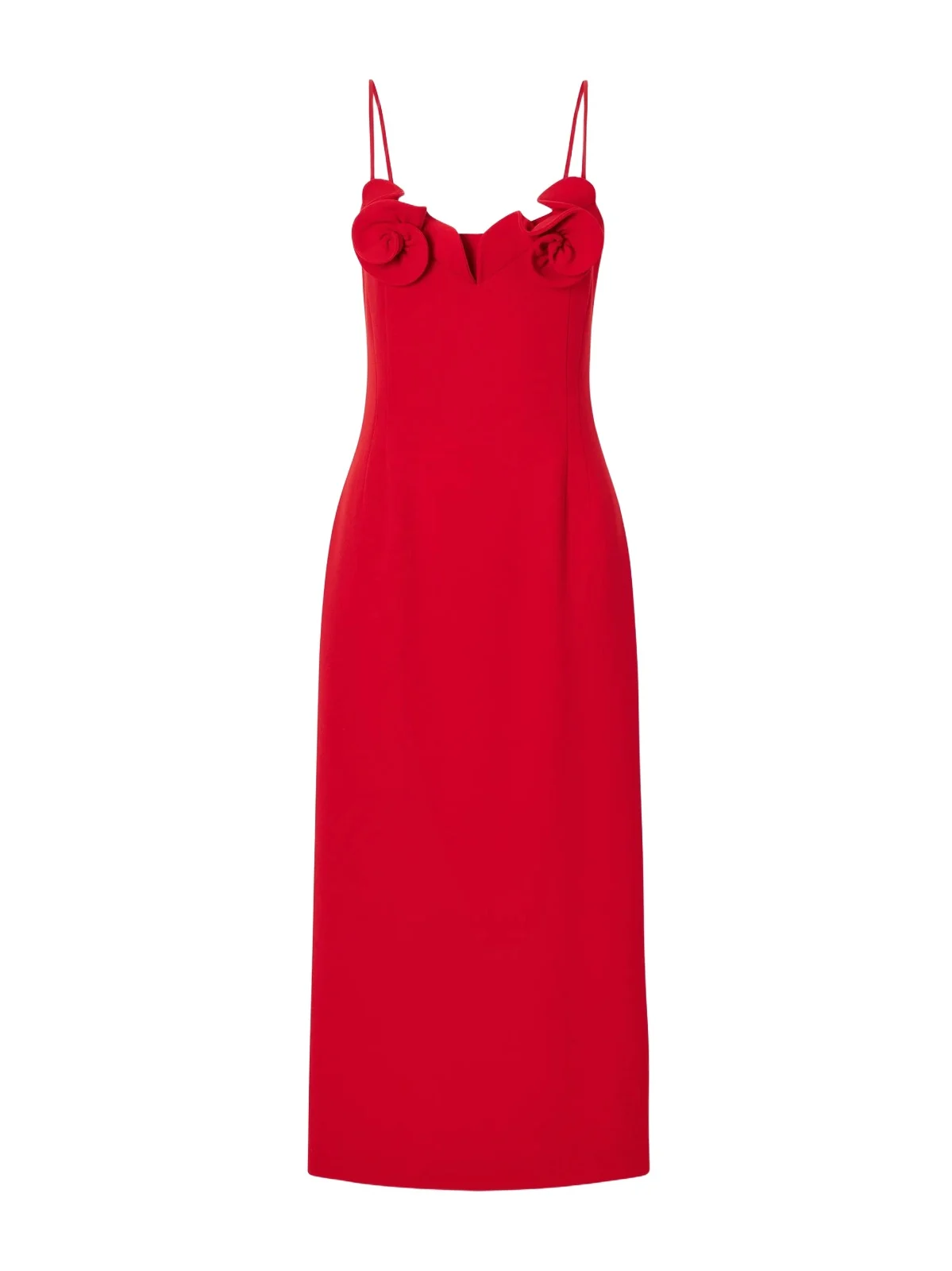 Floral-appliquéd Wool-blend Crepe Midi Dress Floral-appliquéd Wool-blend Crepe Midi Dress