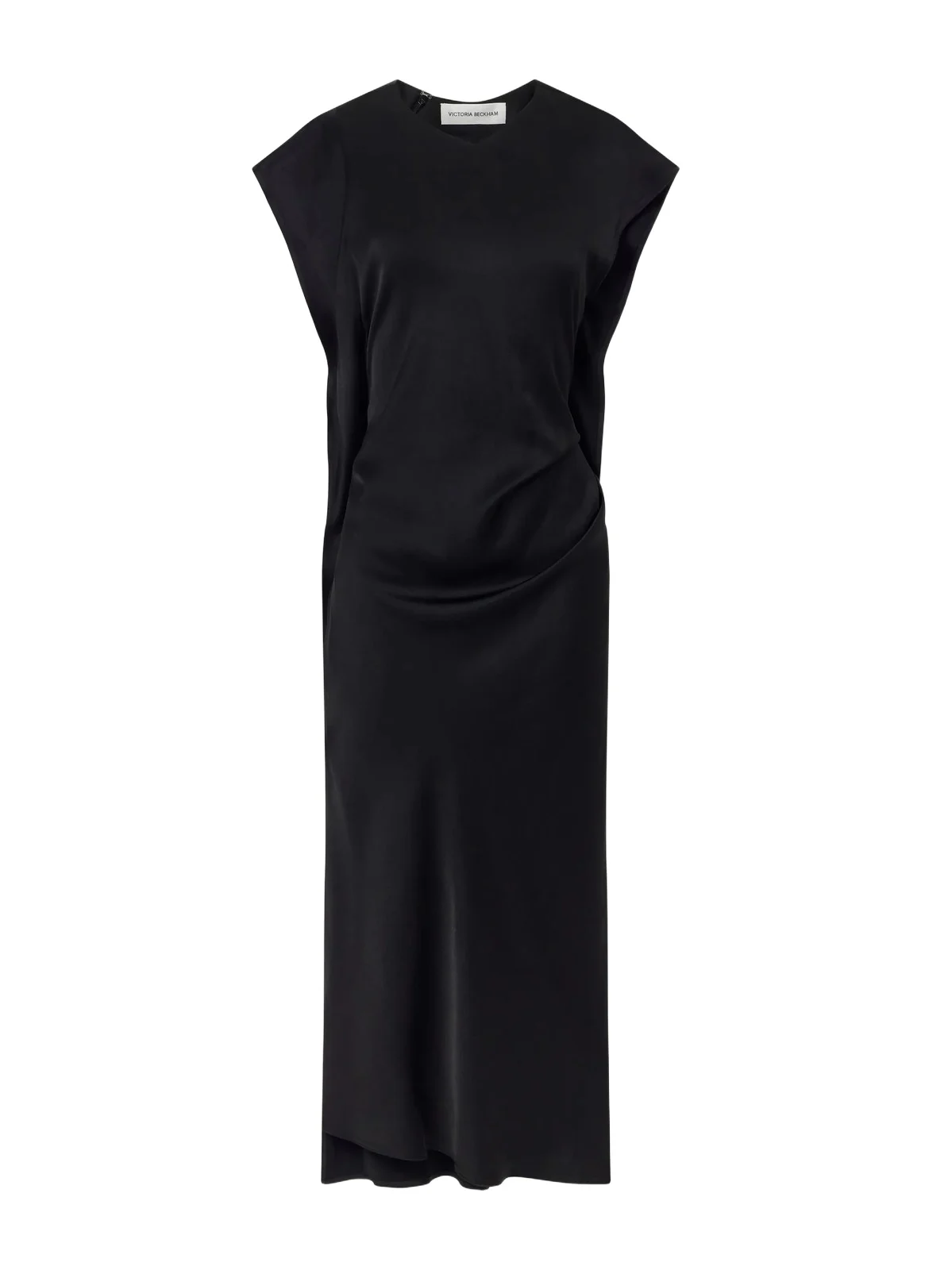 Victoria Gathered Satin Midi Dress Victoria Gathered Satin Midi Dress