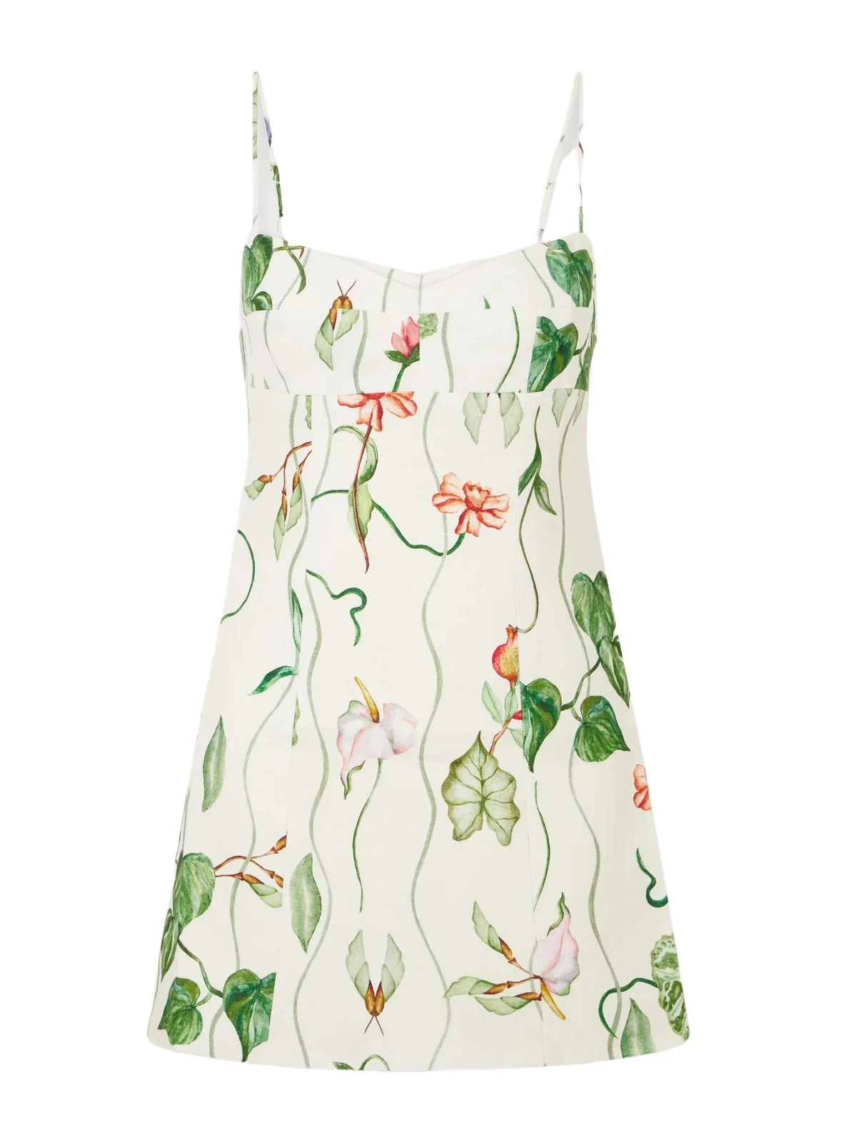 Cherry Printed Linen Mini Dress