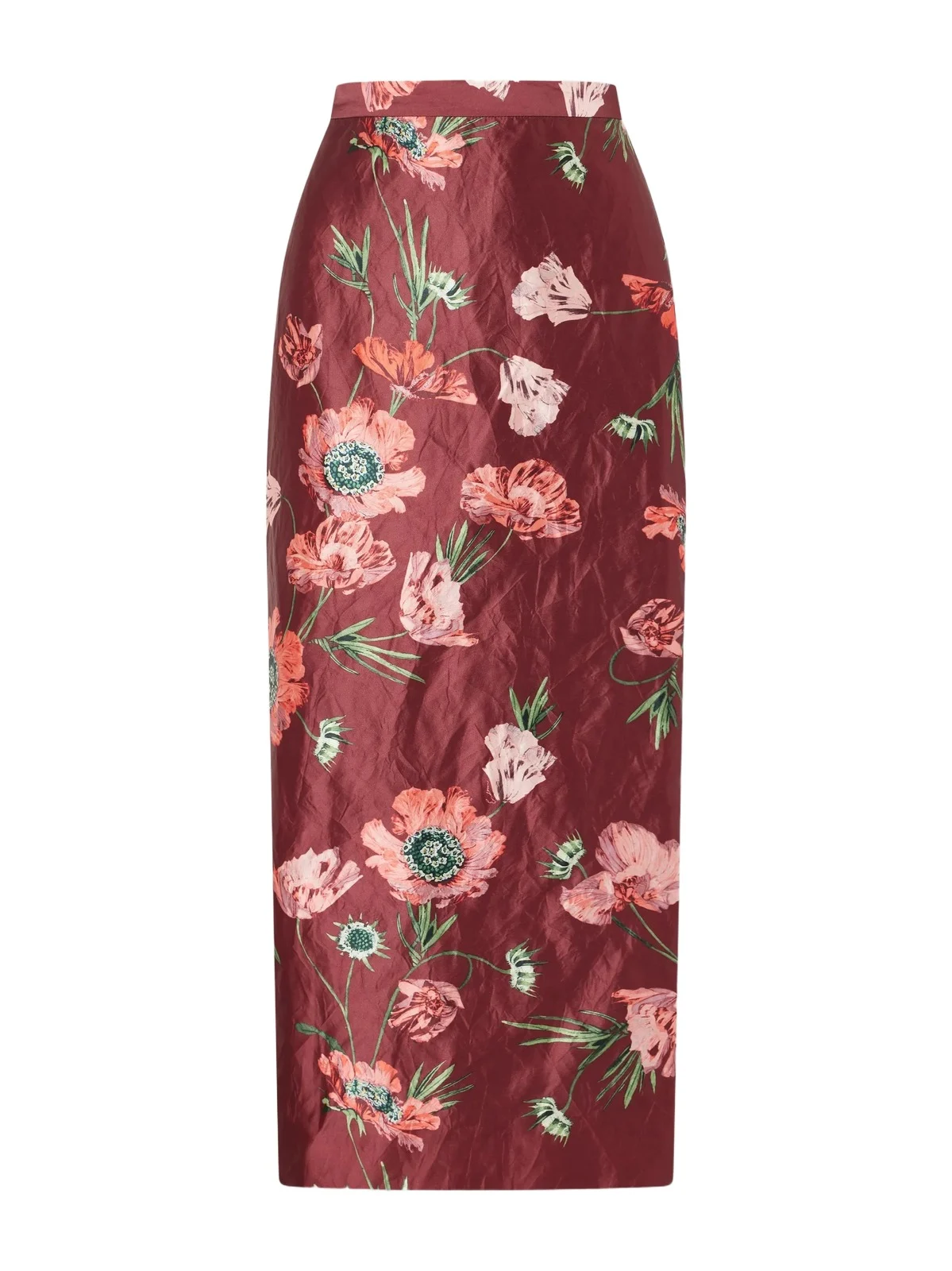 Floral-printed Satin Midi Skirt Floral-printed Satin Midi Skirt