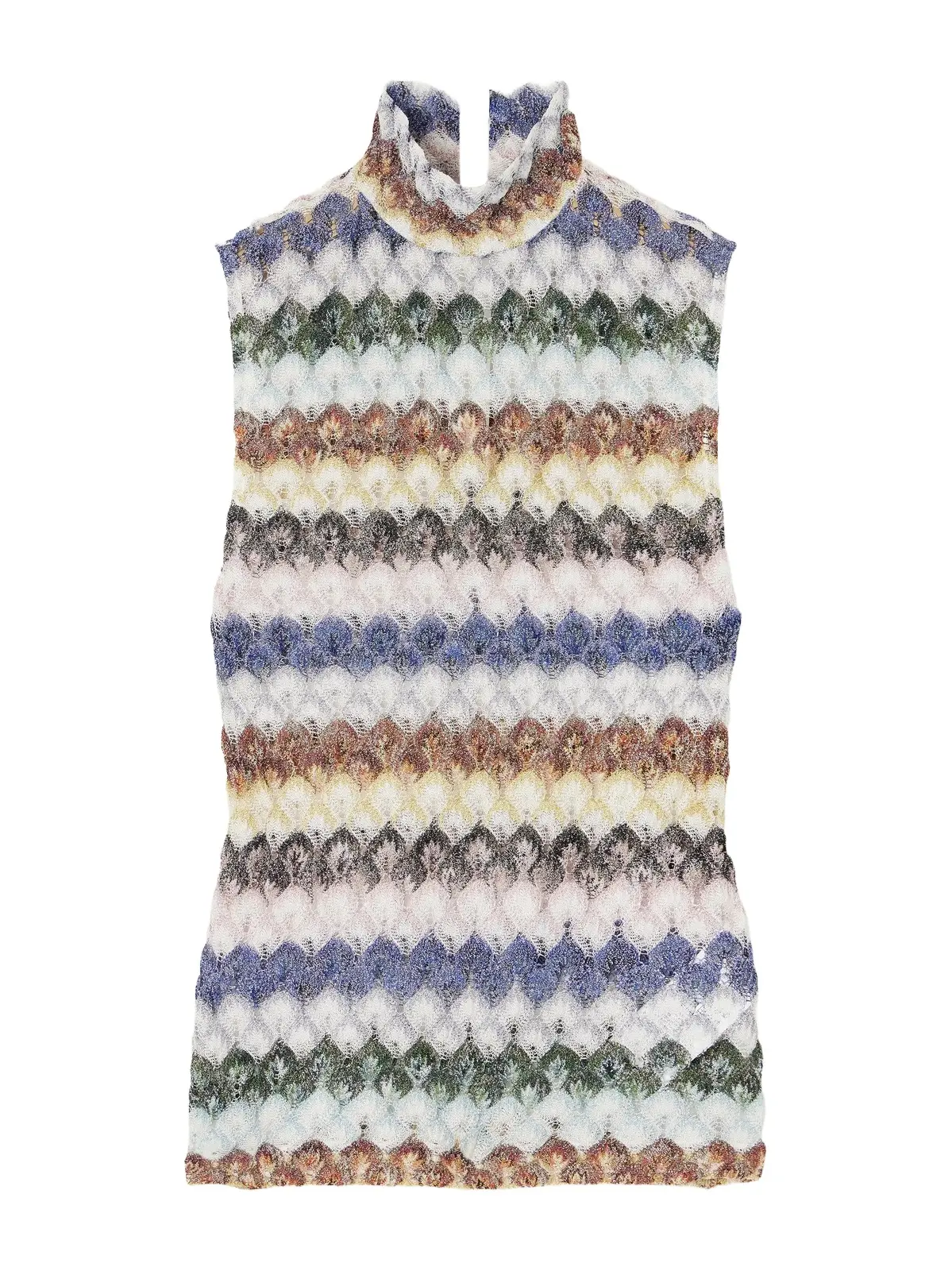Striped Metallic Crochet-knit Tank Striped Metallic Crochet-knit Tank