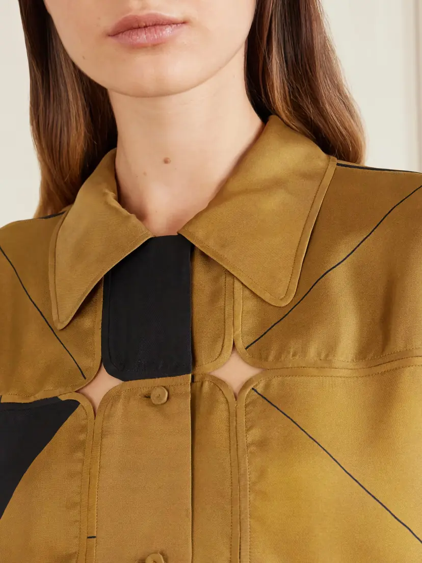 Calvin Klein Collection Elowen Patchwork Silk-twill Shirt | Thumbnail 5