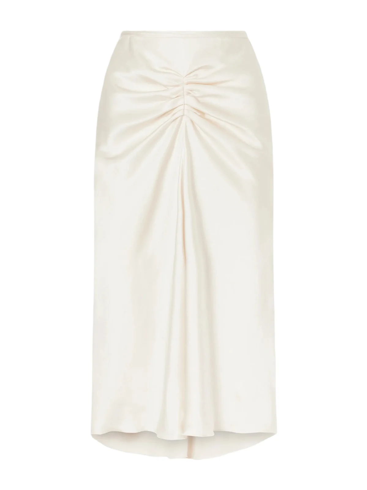 Bela Ruched Satin Midi Skirt