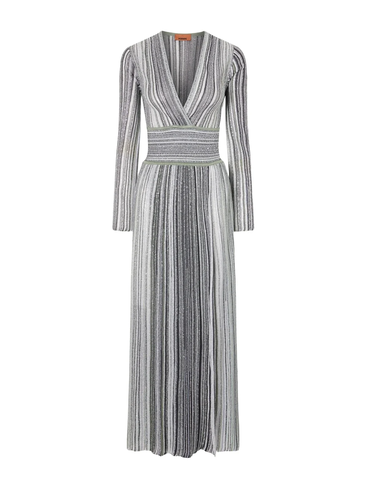 Striped Sequin-embellished Metalic Crochet-knit Maxi Dress Striped Sequin-embellished Metalic Crochet-knit Maxi Dress