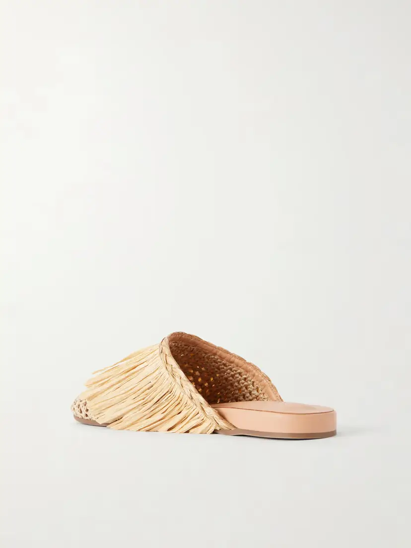 Ancient Greek Sandals Fringe Raffia Slip-on Flats | Thumbnail 3 Ancient Greek Sandals Fringe Raffia Slip-on Flats | Thumbnail 3