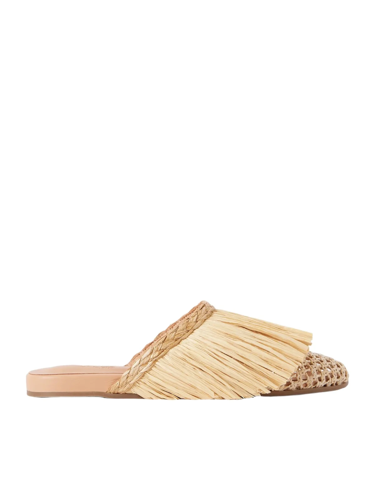 Fringe Raffia Slip-on Flats Fringe Raffia Slip-on Flats