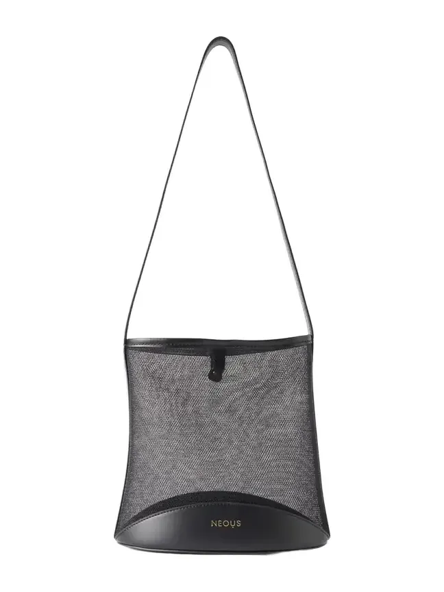 Pardalis Leather-trimmed Mesh Bucket Shoulder Bag Pardalis Leather-trimmed Mesh Bucket Shoulder Bag