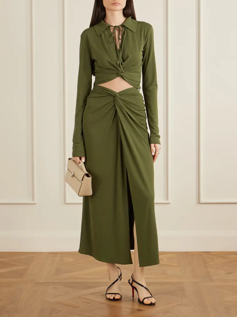 VIOLANTE NESSI Gathered Knotted Cropped Top | Thumbnail 2 VIOLANTE NESSI Gathered Knotted Cropped Top | Thumbnail 2