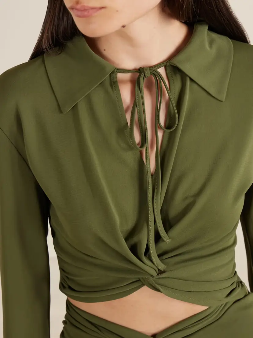 VIOLANTE NESSI Gathered Knotted Cropped Top | Thumbnail 5 VIOLANTE NESSI Gathered Knotted Cropped Top | Thumbnail 5