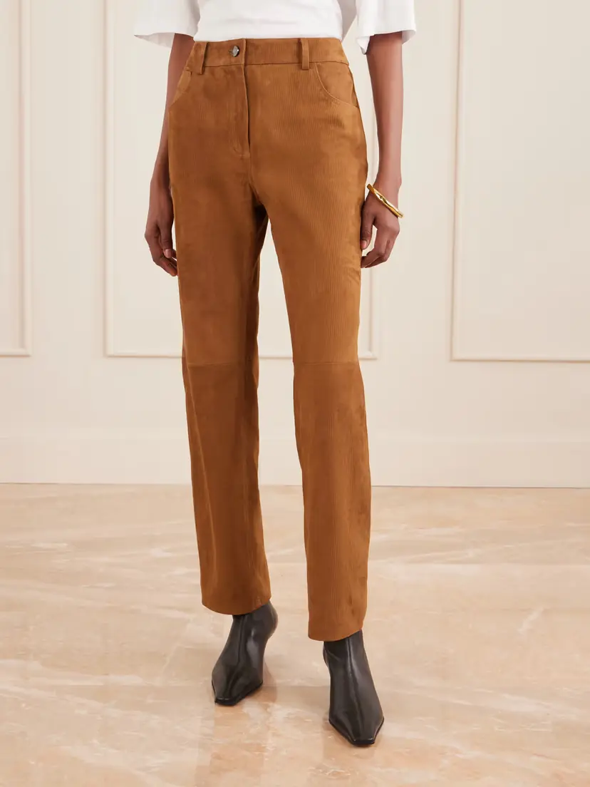 Magda Butrym Suede Corduroy Straight-leg Pants | Thumbnail 3 Magda Butrym Suede Corduroy Straight-leg Pants | Thumbnail 3