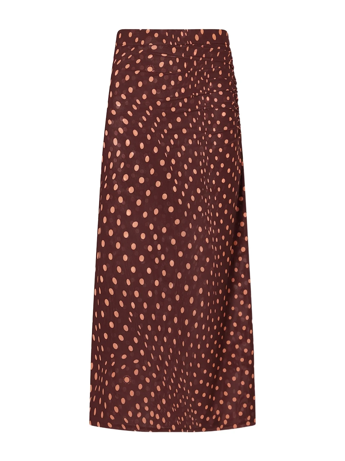 Gathered Polka-dot Mesh Midi Skirt Gathered Polka-dot Mesh Midi Skirt