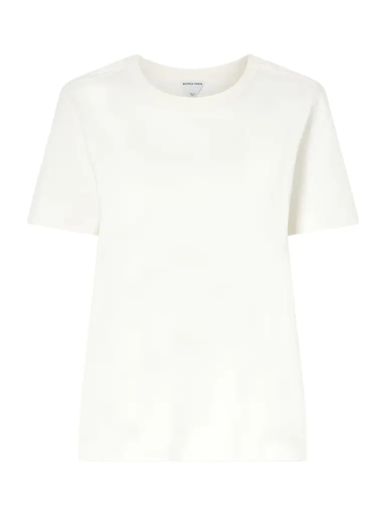 Bottega Veneta Intrecciato Embroidered Cotton-jersey T-shirt | Image 1 Bottega Veneta Intrecciato Embroidered Cotton-jersey T-shirt | Image 1