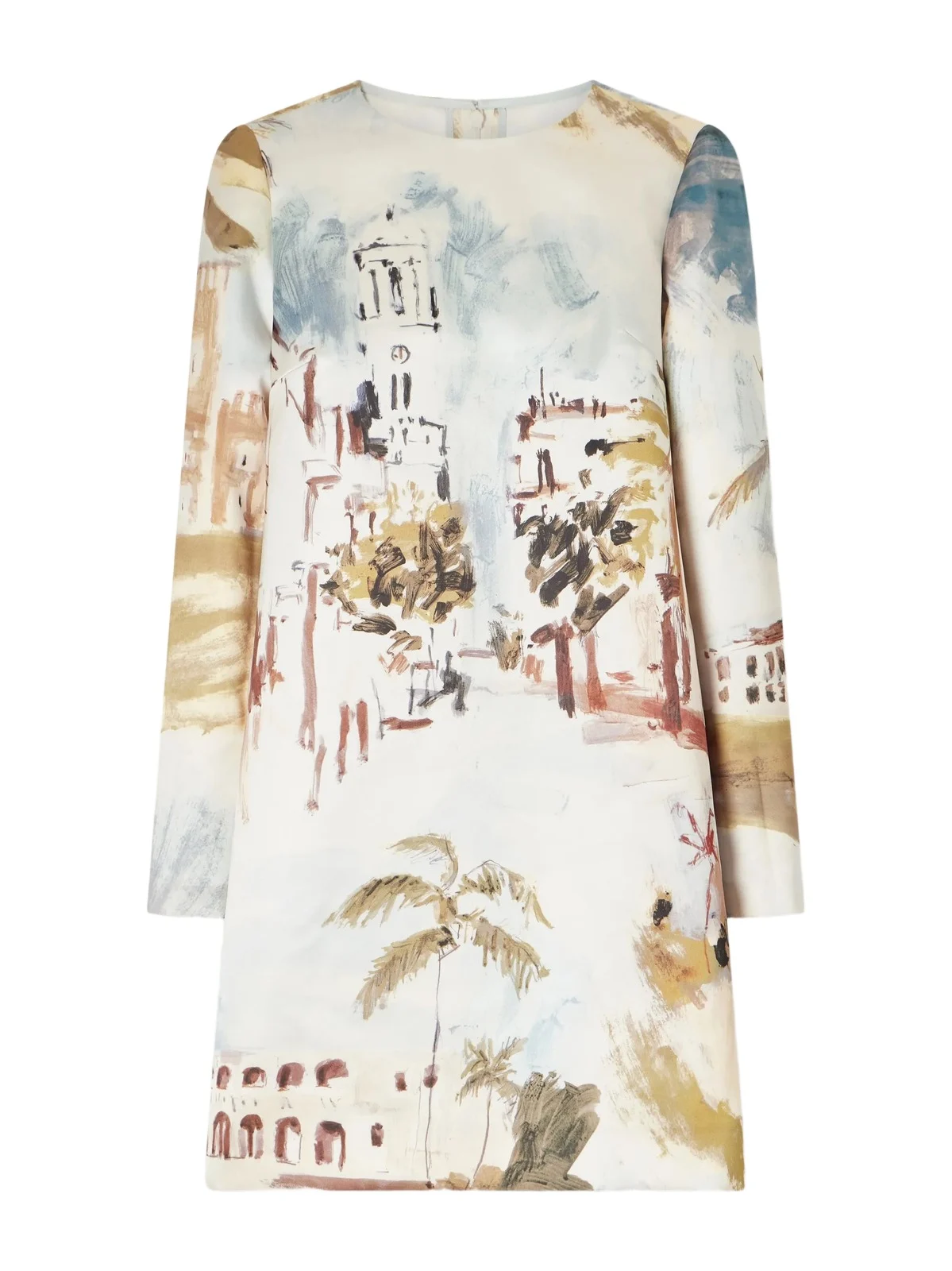 Printed Satin Mini Dress