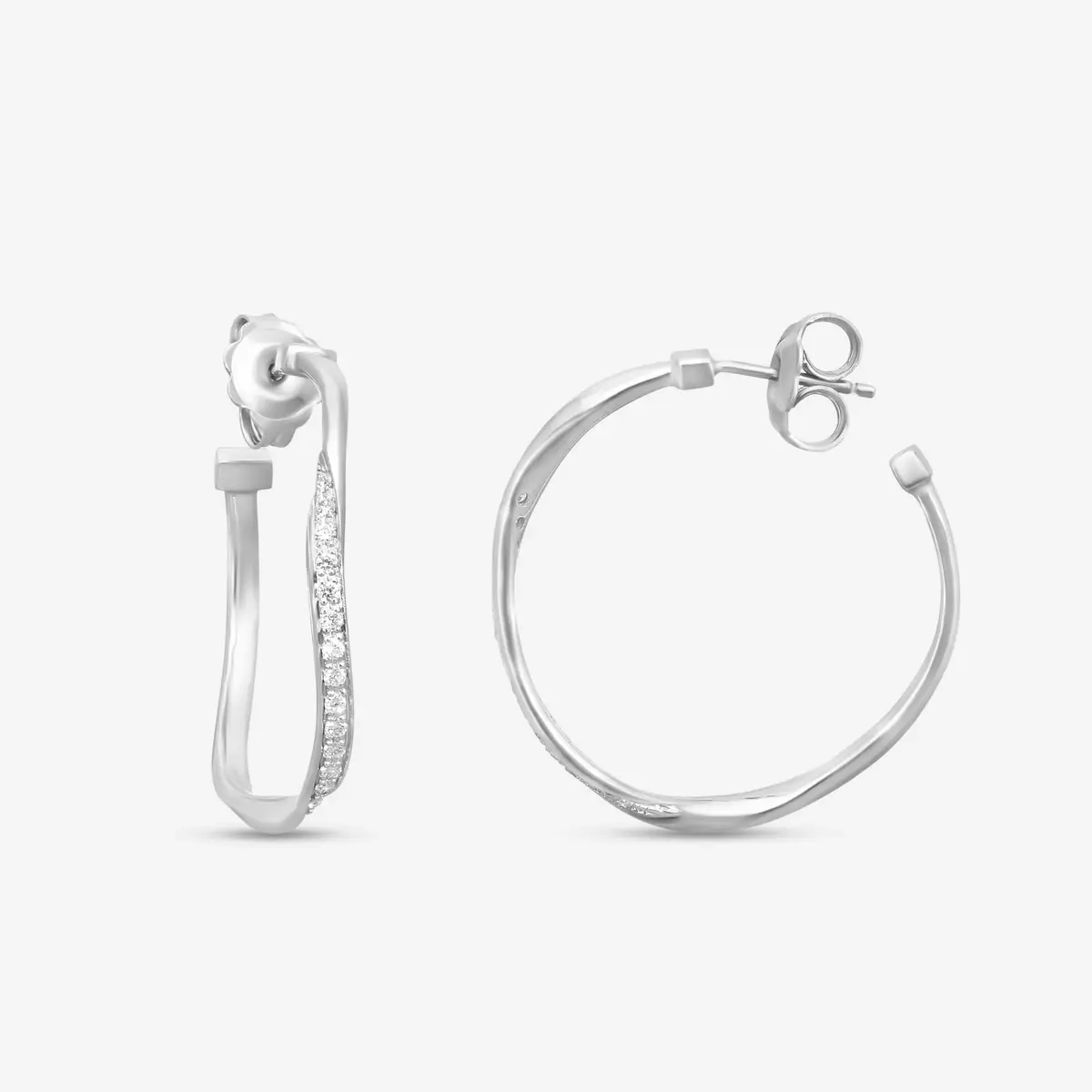 MARCO BICEGO Marco Bicego Marrakech 18K White Gold Diamond Hoop Earrings by The Solist | Thumbnail 2