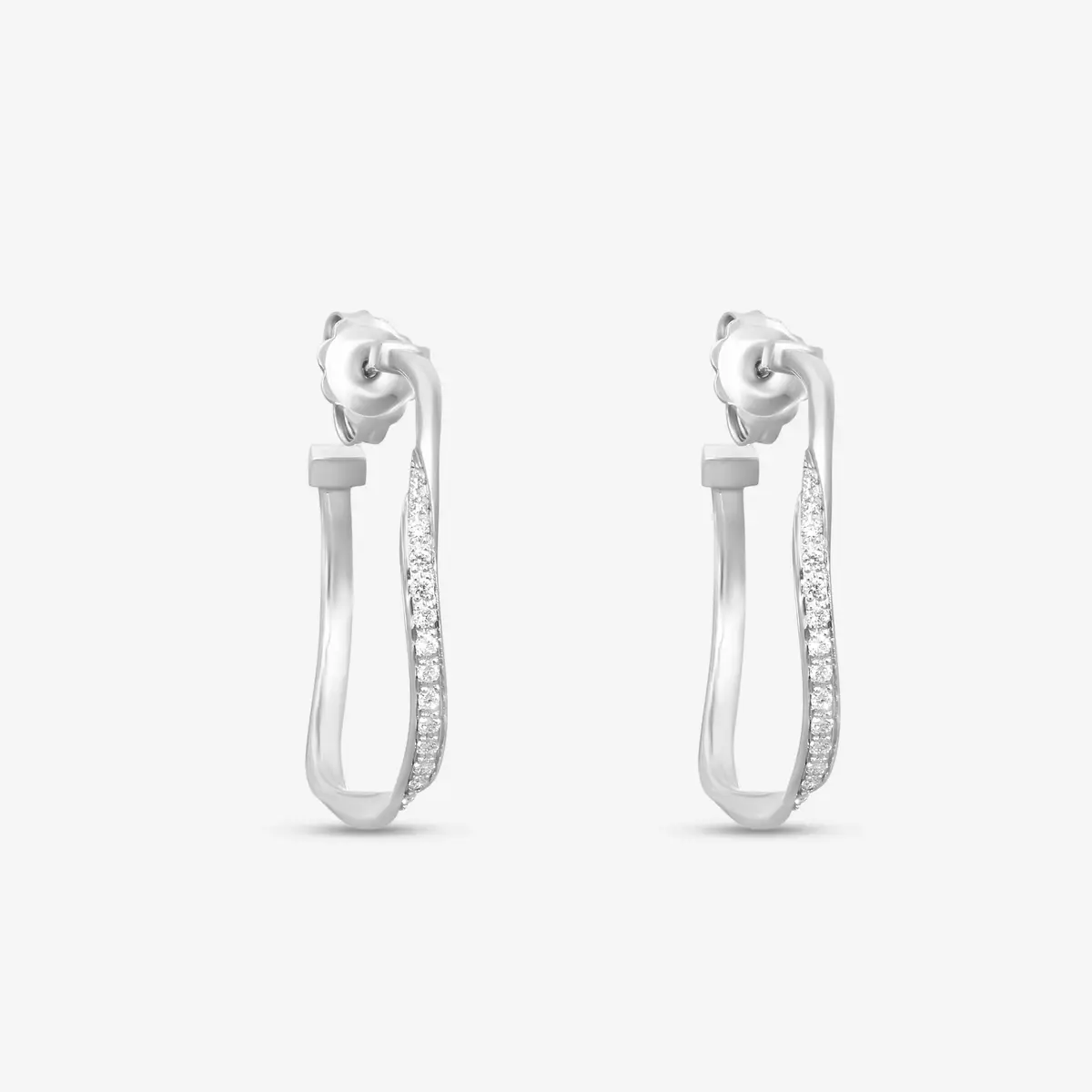 MARCO BICEGO Marco Bicego Marrakech 18K White Gold Diamond Hoop Earrings by The Solist | Thumbnail 3