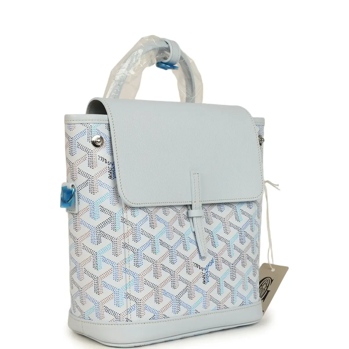goyard Goyard Goyardine Canvas Polar Blue Mini Alpin Backpack Palladium Hardware | Thumbnail 2