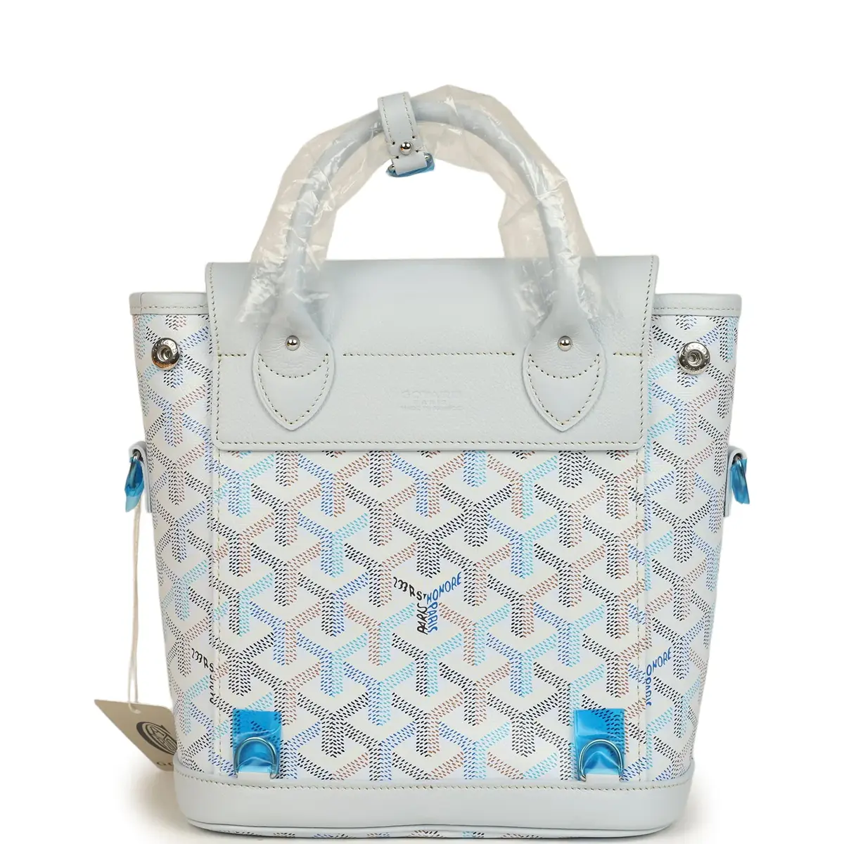 goyard Goyard Goyardine Canvas Polar Blue Mini Alpin Backpack Palladium Hardware | Thumbnail 4