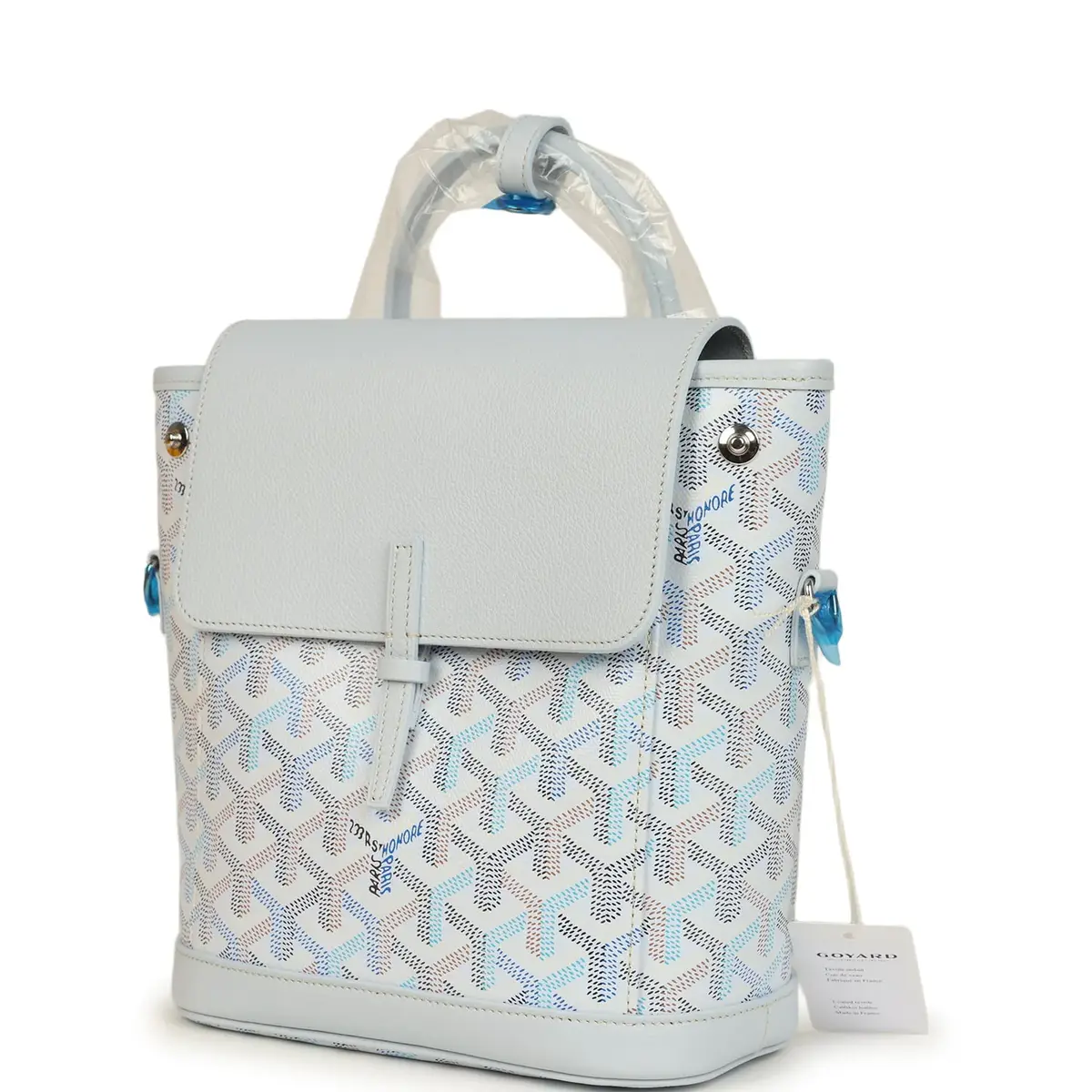 goyard Goyard Goyardine Canvas Polar Blue Mini Alpin Backpack Palladium Hardware | Thumbnail 5