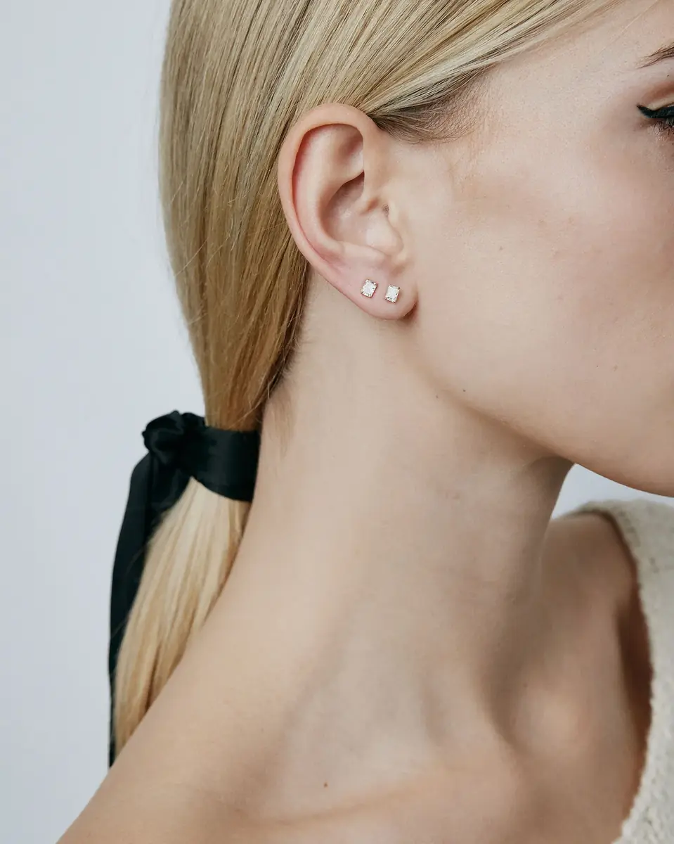Jennifer Fisher JF Lab - Radiant Cut Stud Earrings | Thumbnail 2
