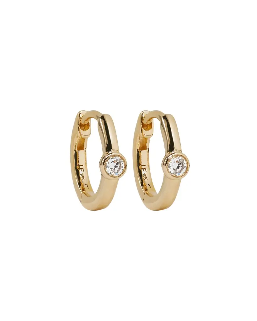 18K Essential Single Stone Tiny Huggie