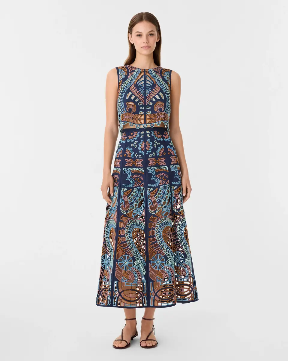 Emporio Sirenuse Rita Skirt in Brisé Cutwork | Thumbnail 2 Emporio Sirenuse Rita Skirt in Brisé Cutwork | Thumbnail 2