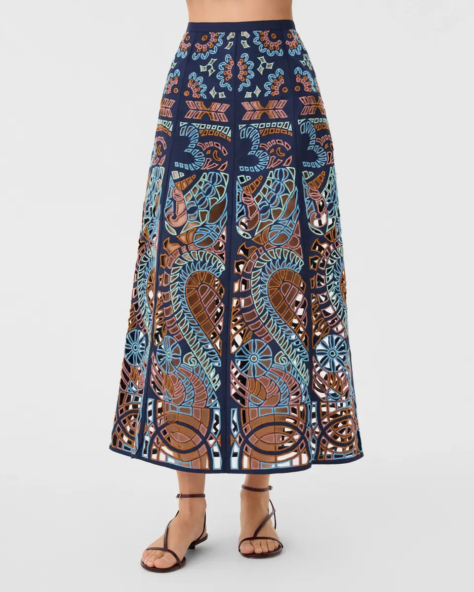 Emporio Sirenuse Rita Skirt in Brisé Cutwork | Thumbnail 4 Emporio Sirenuse Rita Skirt in Brisé Cutwork | Thumbnail 4