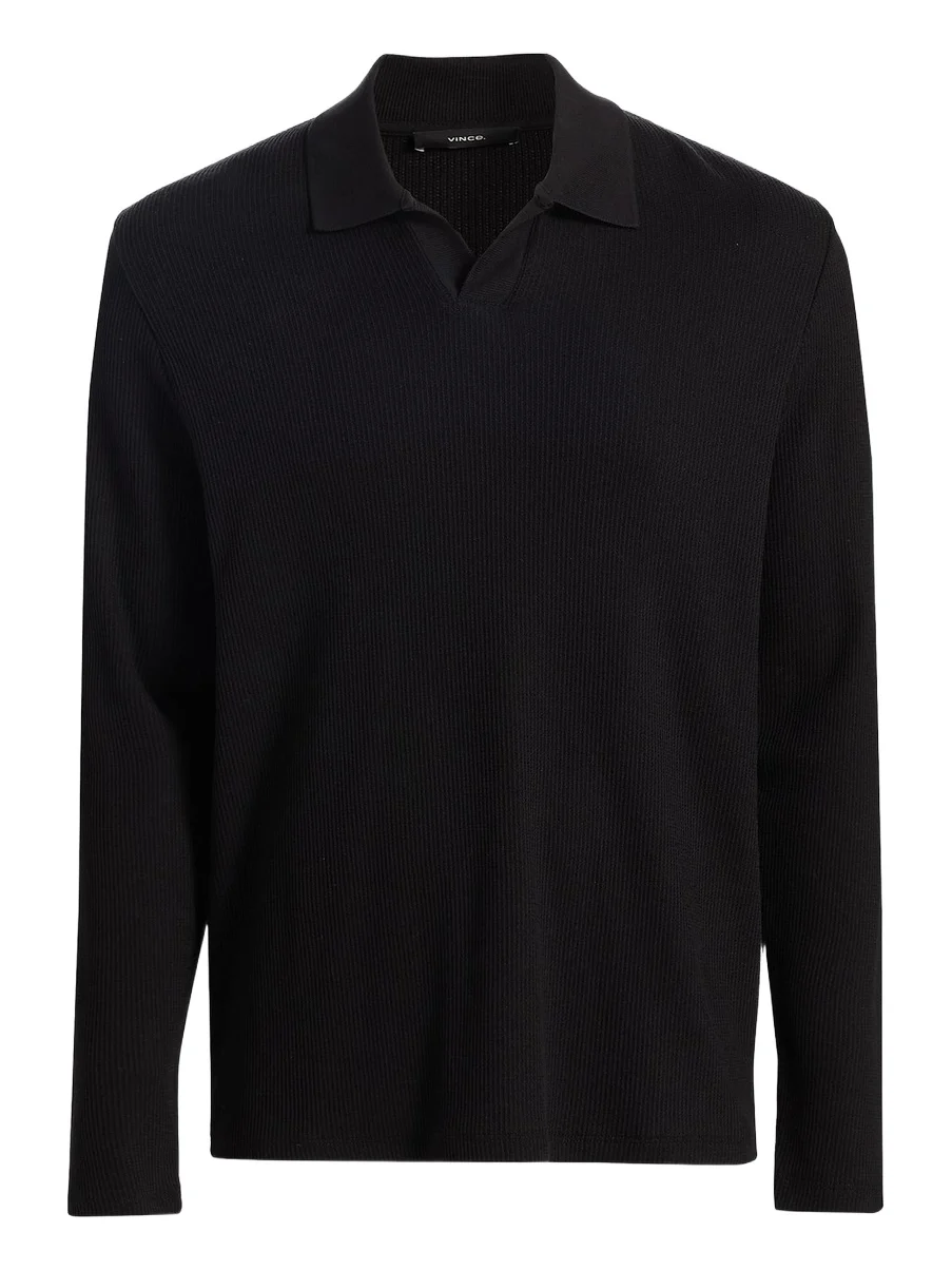 Vince Men's Macro Rib-Knit Johnny Collar Shirt