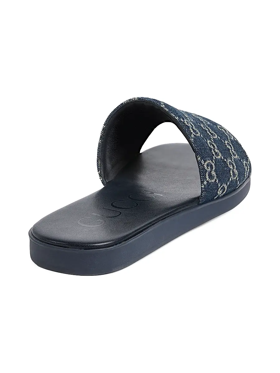 Gucci Men's Charlie GG Monogram Denim Slides | Thumbnail 3 Gucci Men's Charlie GG Monogram Denim Slides | Thumbnail 3