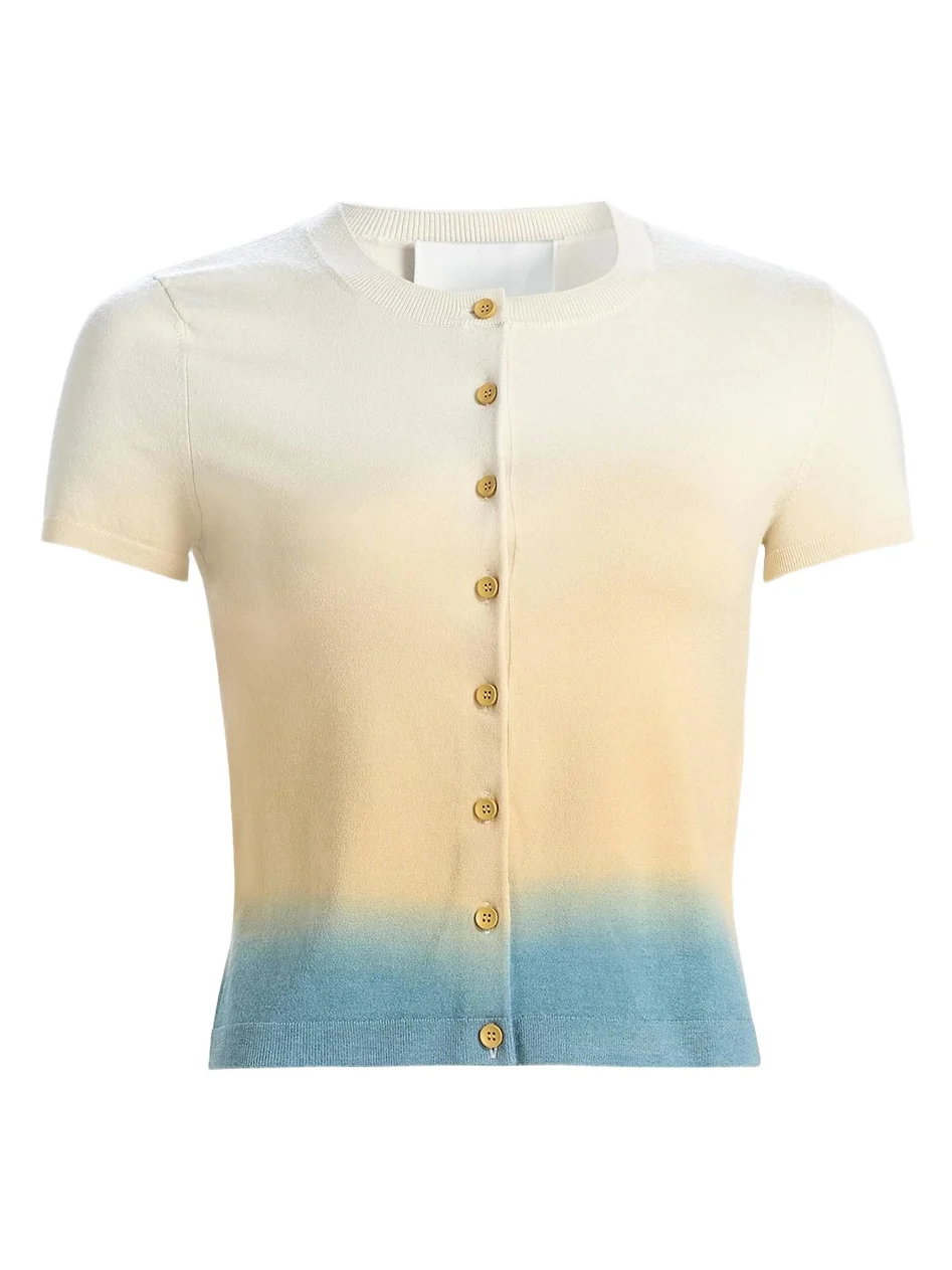 Women's Dip-Dye Short-Sleeve Cardigan