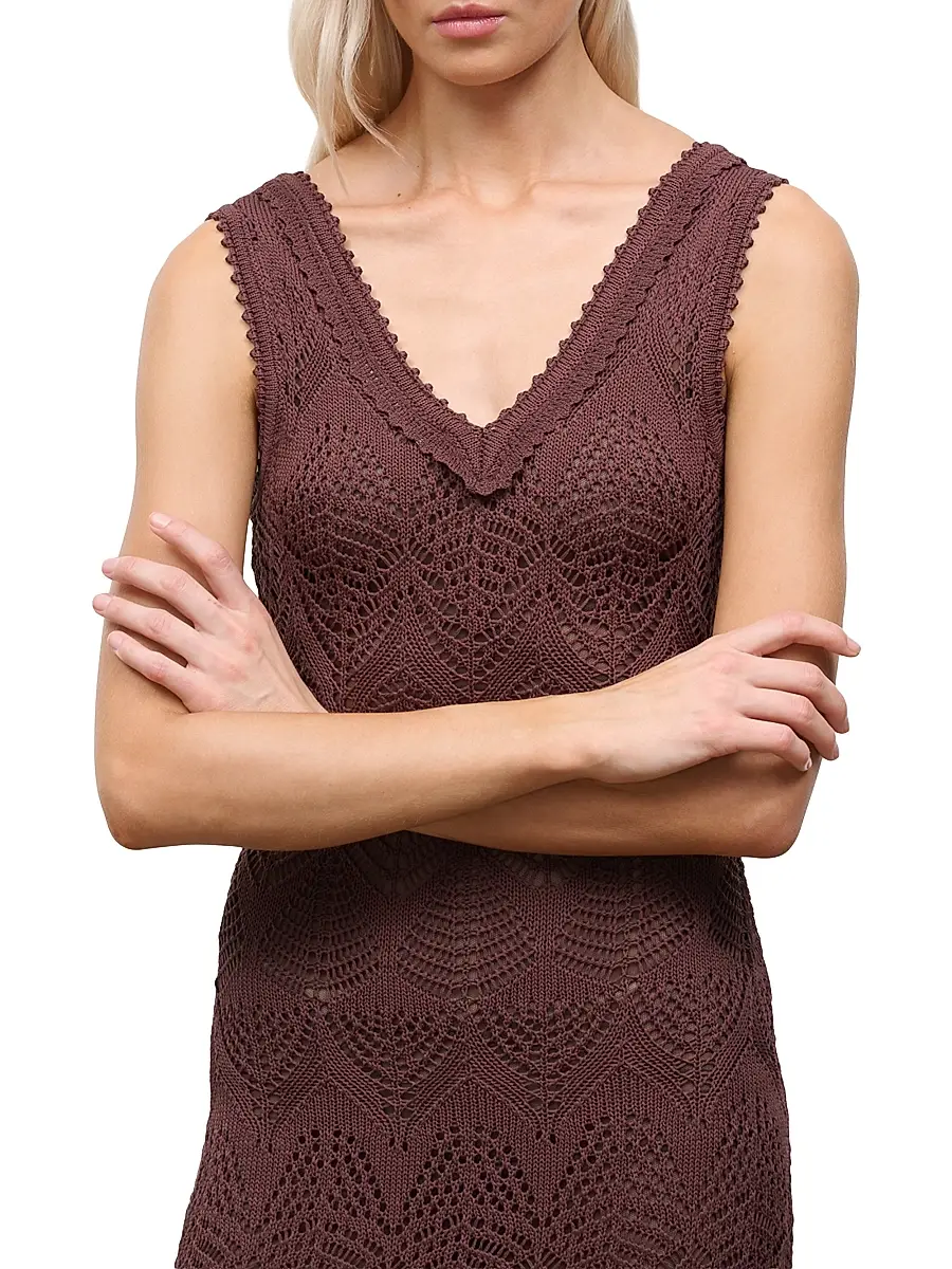 Staud Women's Roan Crochet Midi-Dress | Thumbnail 5 Staud Women's Roan Crochet Midi-Dress | Thumbnail 5